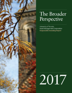 Cover for UTAM Responsible Investing Report 2017