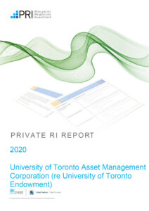 Cover of 2020 Transparency Report for UTAM (re UT Endowment)