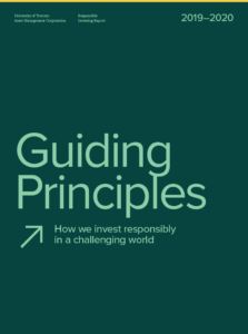 Cover of 2019-2020 Responsible Investing Report.
